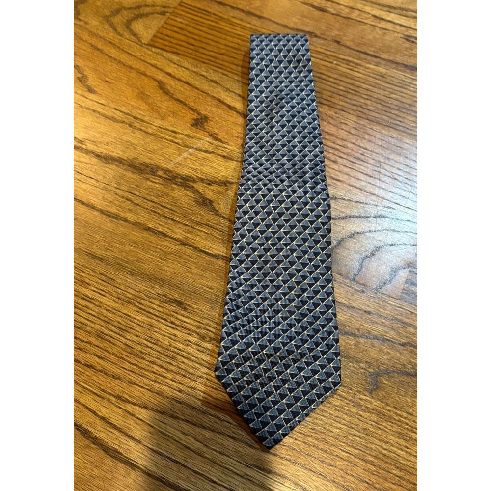 ABERCROMBIE & FITCH TIE 100% Blue SILK HAND SEWN IN THE USA 90's Vintage